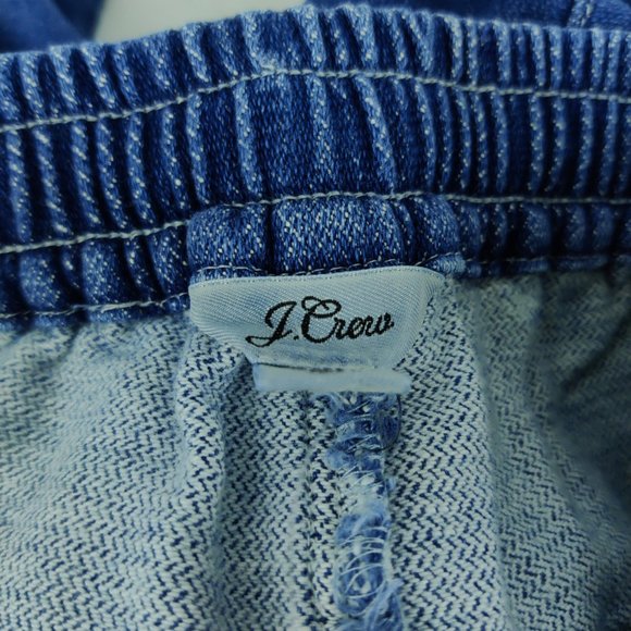 NWT J Crew Blue Indigo Denim Drawstring Sweat Shorts - Picture 7 of 8